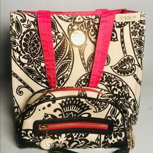 Spartina 449 Linen Tote with Wristlet/makeup Bag